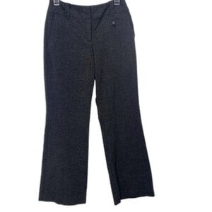 Ann Taylor Loft Flare Trousers Plaid Flat Front Stretch Pants Y2K Women 2 Gray